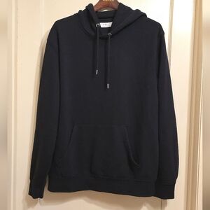 Thick Comfy Black Hoodie Unisex Pullover Drawstring XL Kangaroo Pocket
